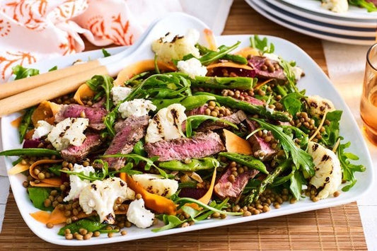 Chargrilled spring lamb salad