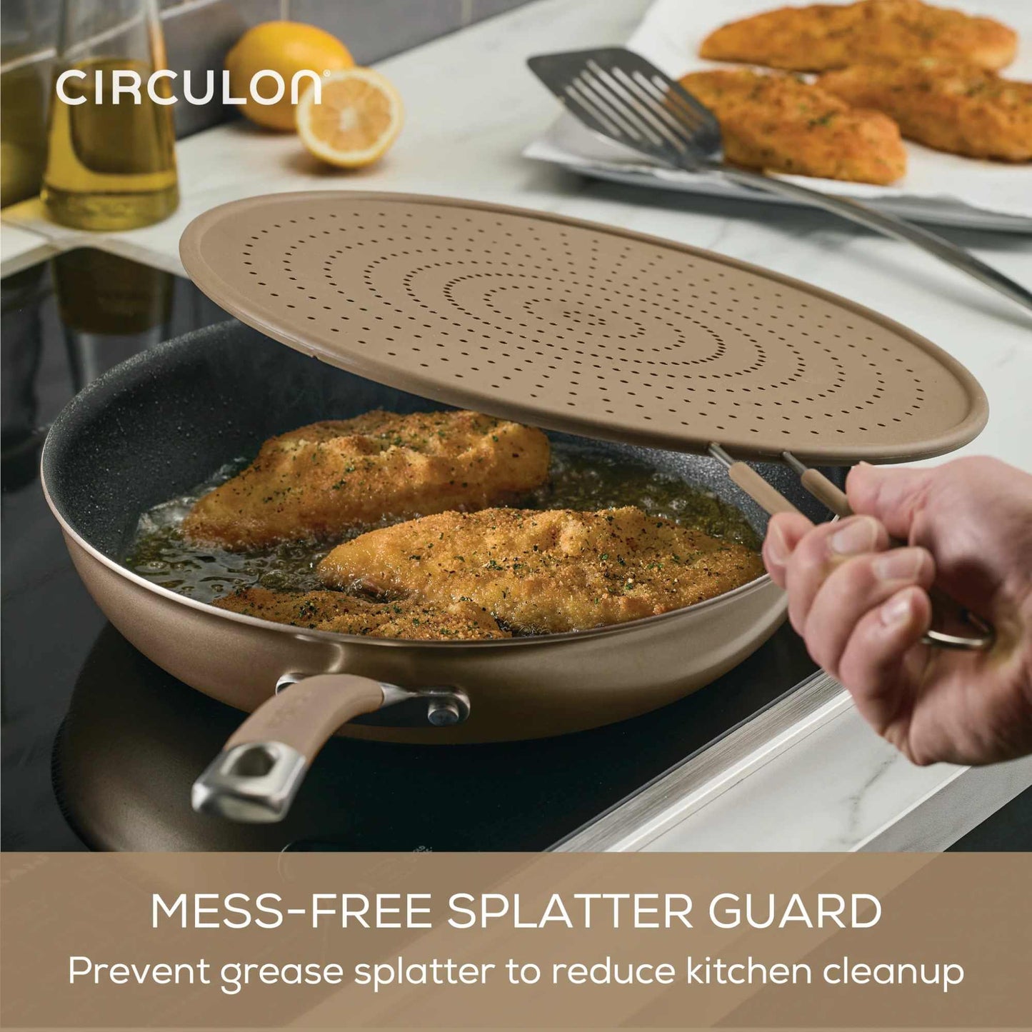 Circulon ScratchDefense A1 Nonstick Induction 10 Piece Cookware Set Champagne