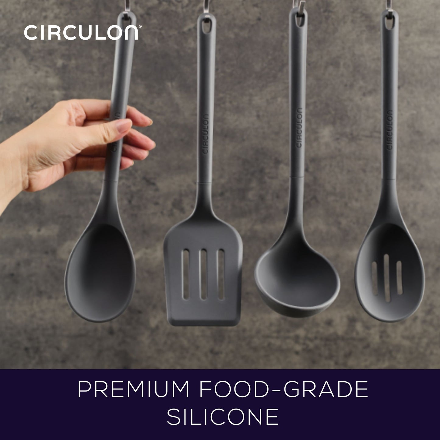 Circulon Silicone Utensils 4 Piece Set Grey